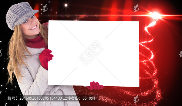 金發(fā)女人拿著白板的復(fù)合形象