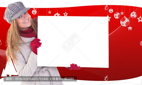 金發(fā)女人拿著白板的復(fù)合形象