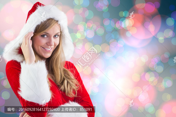 金發(fā)女人穿著圣誕裝的復(fù)合形象