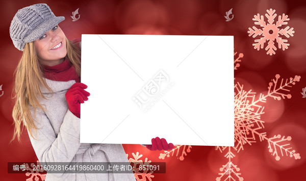 金發(fā)女人拿著白板的復(fù)合形象