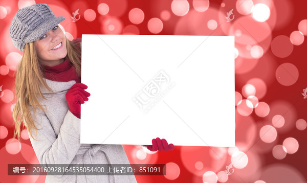 金發(fā)女人拿著白板的復合形象