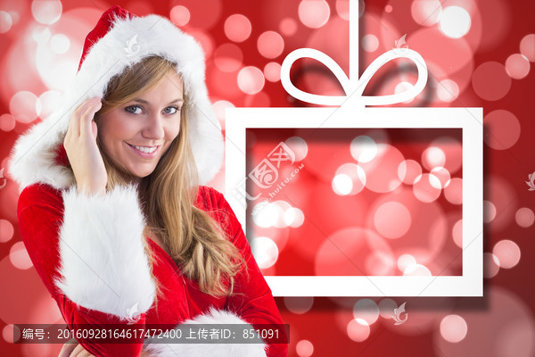 金發(fā)女人穿著圣誕裝的復(fù)合形象