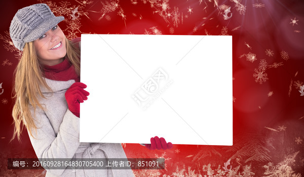 金發(fā)女人拿著白板的復合形象