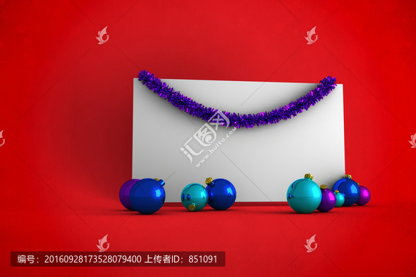 彩色圣誕掛飾海報