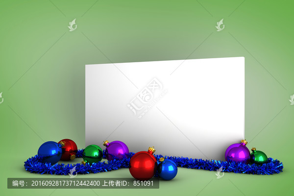 彩色圣誕掛飾海報