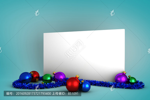 彩色圣誕掛飾海報(bào)