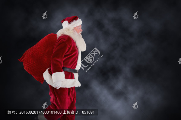 圣誕老人背著袋子的復(fù)合形象