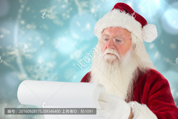 圣誕老人看著清單的復合形象