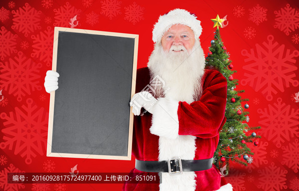圣誕老人拿著黑板的復(fù)合形象