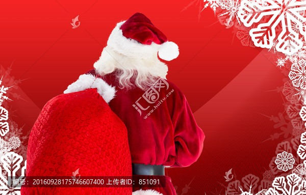 圣誕老人背著袋子的復(fù)合形象