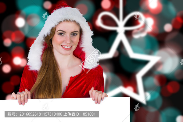 漂亮女人穿著圣誕裝的復(fù)合形象