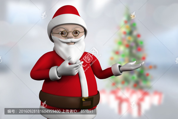 可愛卡通圣誕老人的復合形象
