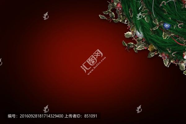 裝飾與綠色背景與圣誕花環(huán)