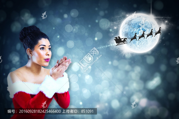 漂亮女人吹著氣的復(fù)合形象