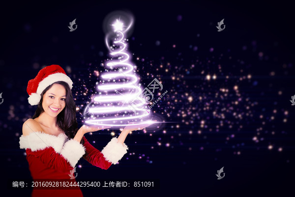 女人伸出雙手的復(fù)合形象