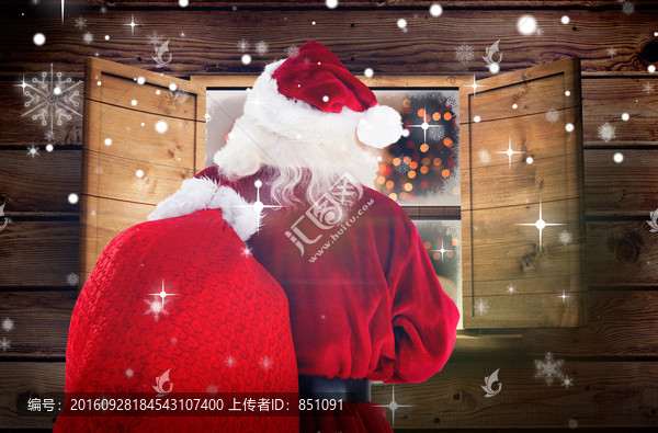 圣誕老人背著袋子的復(fù)合形象