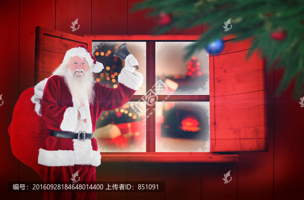 圣誕老人背著袋子的復(fù)合形象