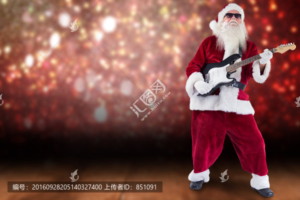 圣誕老人彈吉他的復(fù)合形象