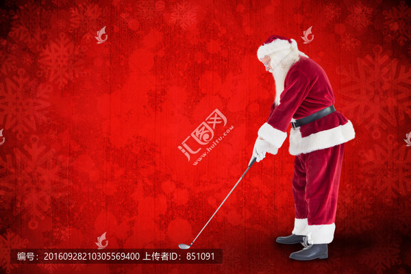 圣誕老人打高爾夫的復(fù)合形象