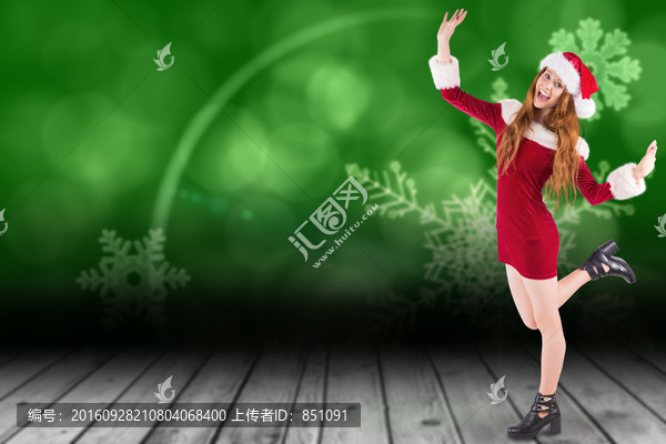 女人穿著圣誕裝的復(fù)合形象