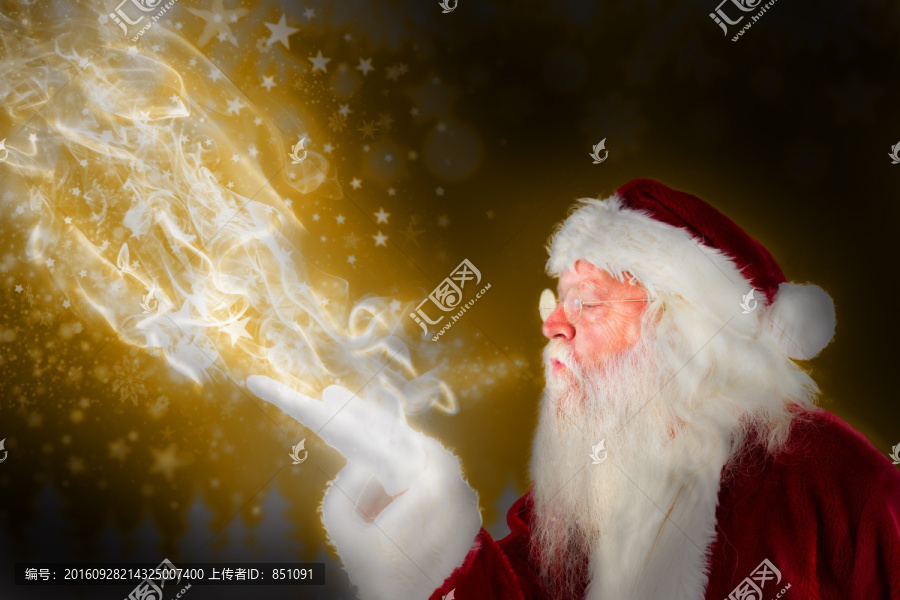 圣誕老人吹氣的復合形象