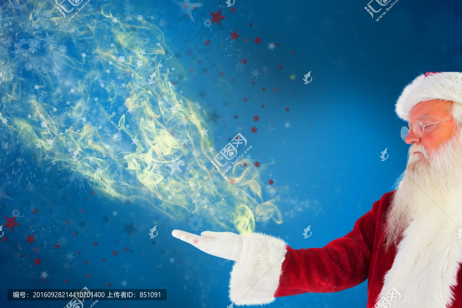 圣誕老人伸出手掌的復(fù)合形象