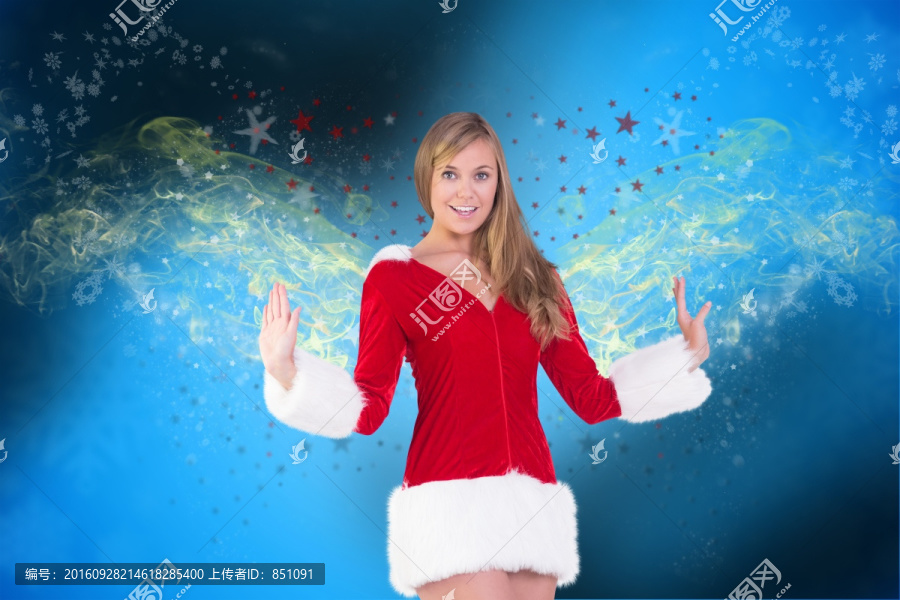 金發(fā)女人穿著圣誕裝的復(fù)合形象