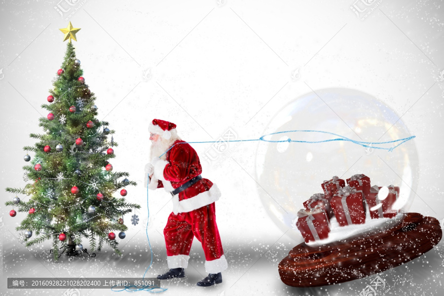 圣誕老人拉雪球的復(fù)合形象