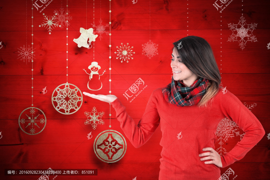 女人伸出手掌的復(fù)合形象