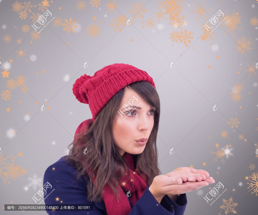 女人伸出手掌的復(fù)合形象