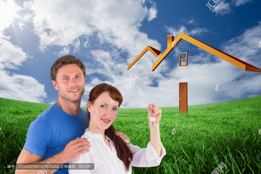 夫婦微笑著看著鏡頭的復合形象
