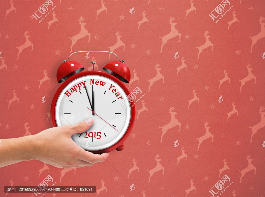 女人拿著鐘的復(fù)合形象
