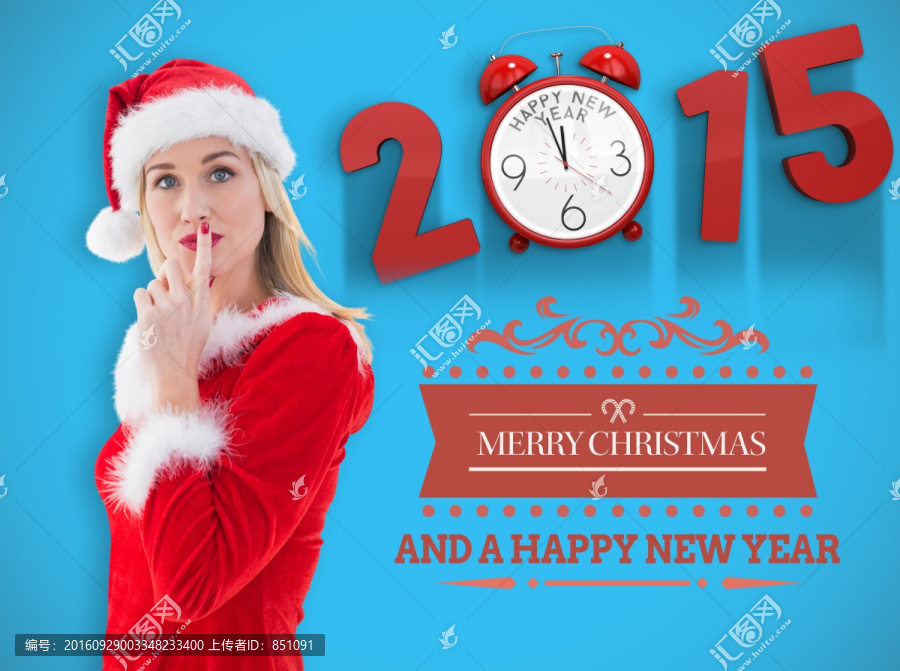圣誕美女時鐘海報