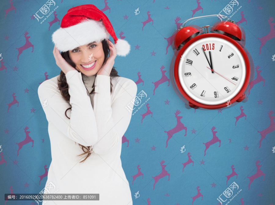 女人微笑著看著鏡頭的復(fù)合形象