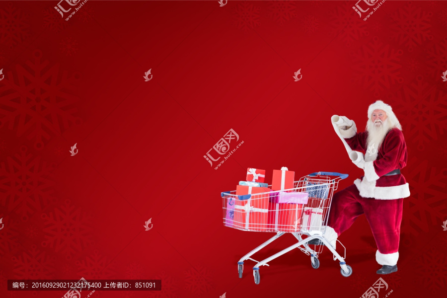 圣誕老人看著清單的復(fù)合形象