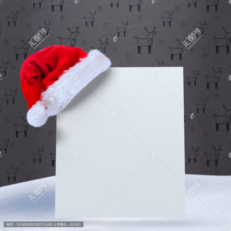 海報(bào)上的圣誕老人帽的復(fù)合形象