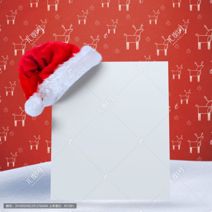 海報(bào)上的圣誕老人帽的復(fù)合形象