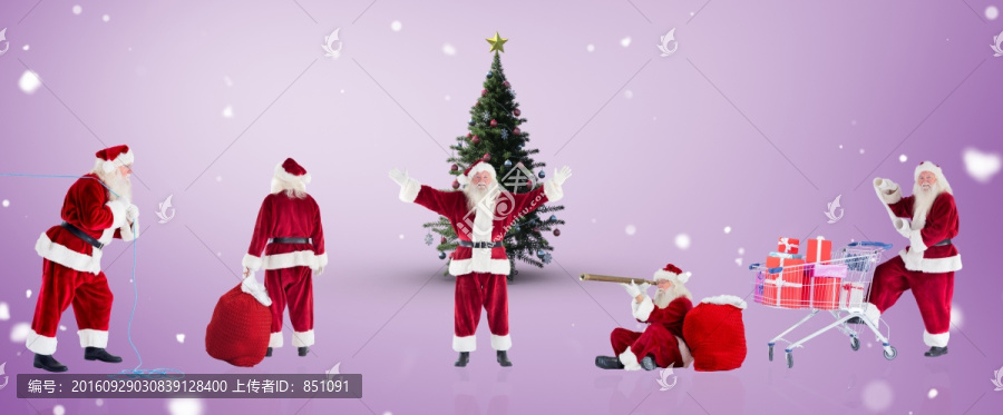 不同的圣誕老人復(fù)合圖像