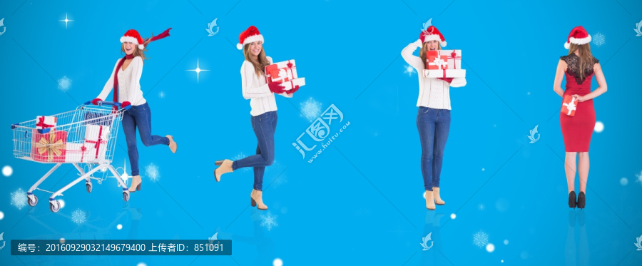 圣誕節(jié)美女購物