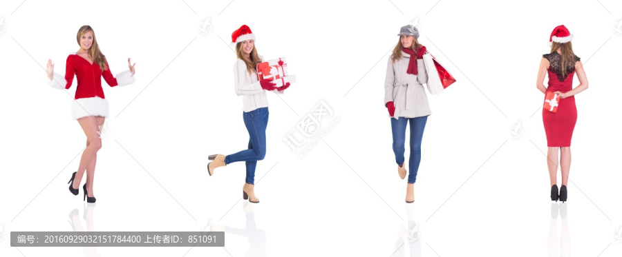 圣誕節(jié)美女購物