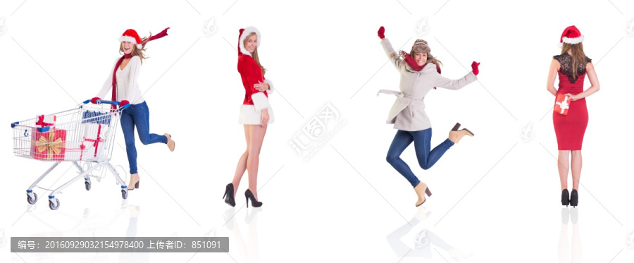 圣誕節(jié)美女購物