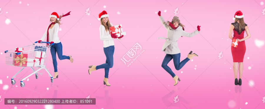 圣誕節(jié)美女購(gòu)物