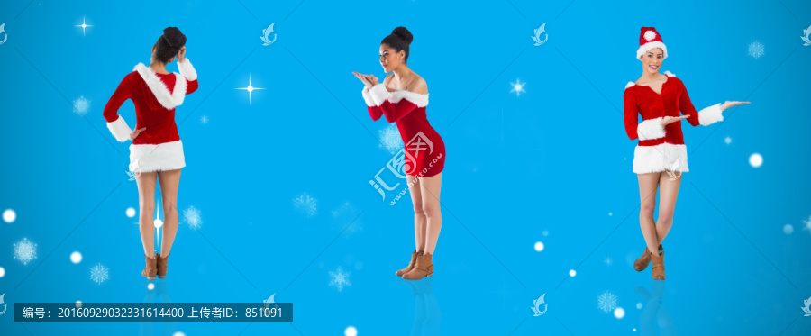 穿著圣誕衣擺姿勢的女人