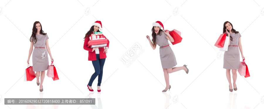 圣誕美女購(gòu)物圖片