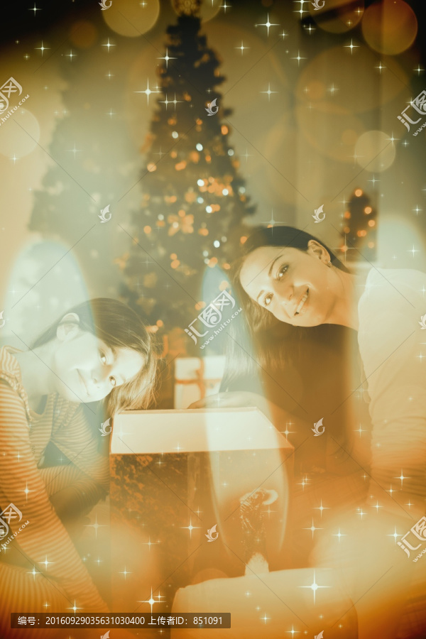 節(jié)日的母親和女兒的復(fù)合形象