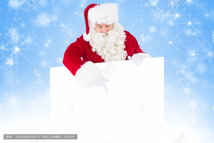 圣诞老人指着白板的复合形象
