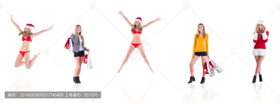 拿著購物袋的金發(fā)女郎
