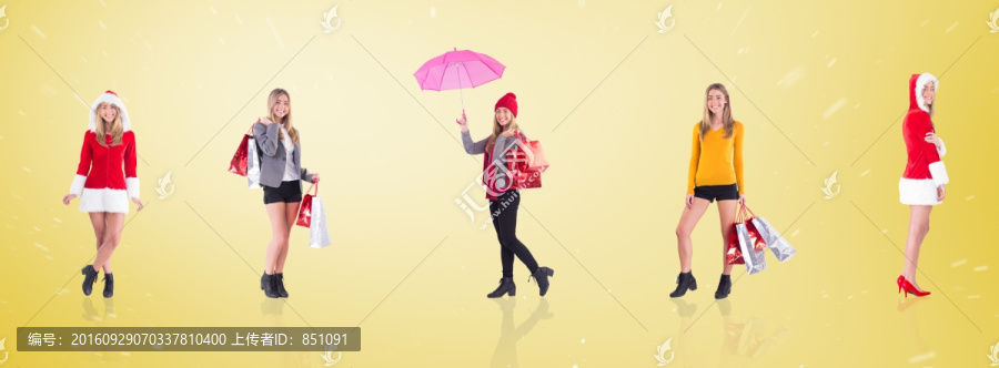 拿著購(gòu)物袋的女孩