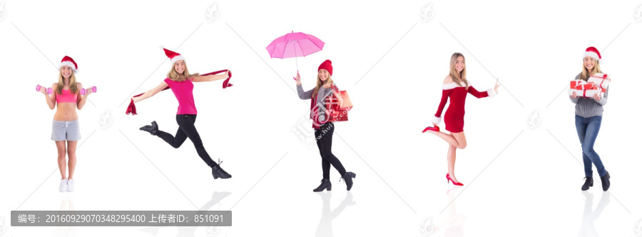 擺著各種姿勢(shì)的的女人