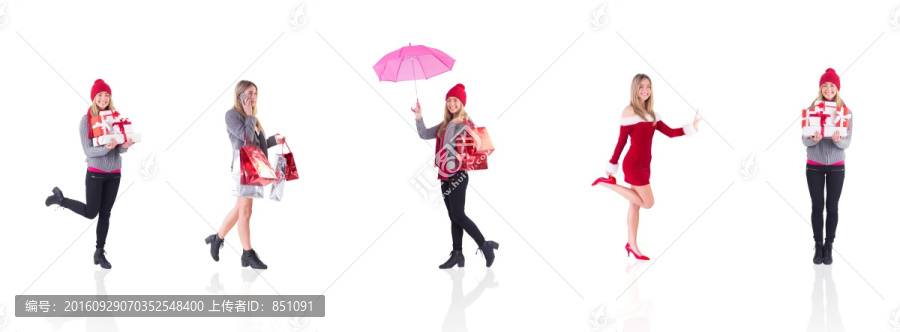 拿著禮品袋的金發(fā)女郎